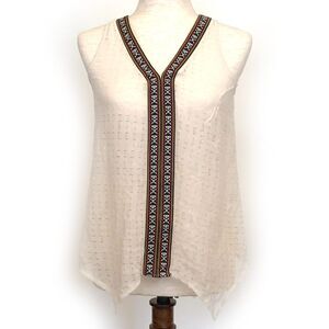 Impeccable Pig Sheer Sleeveless Slashed Top Small